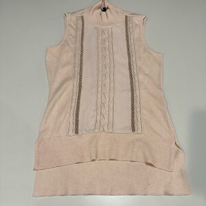 White House Black Market Sleeveless pale Pink Knit Sweater Size XXS